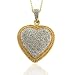 18k Over Sterling Silver 1/2 Carat TW Diamond Puffed Heart Pendant