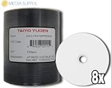 JVC/Taiyo Yuden 8x White Inkjet Printable 4.5GB DVD+R in Tape Wrap - 100pk