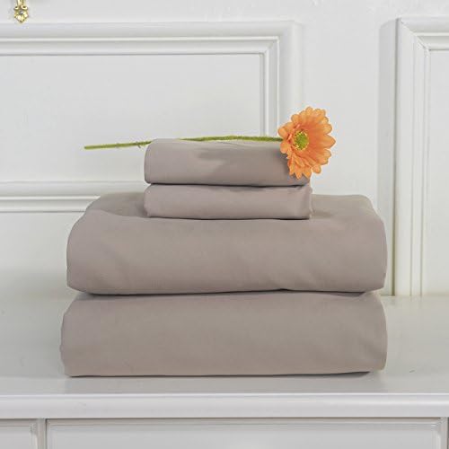 Pollymaid Brushed Soft Microfiber Bed Sheet Set,Wrinkle, Fade, Stain Resistant (Khaki, Twin)