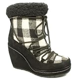 Rocket Dog Bombshell - 7 Uk - Black & White - Nubuk