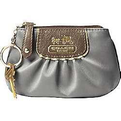 Coach Amanda Mini Skinny Coin Case Purse with Key Chain 42030 Grey