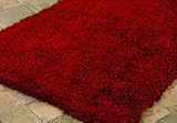 Ultra Shag Area Rug Carpet - Red - 2 Sizes Available