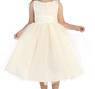Girls Lace Acetate/Polyester/Satin/Taffeta/Tulle Sleeveless Flower-Girl Dress 