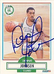 Dennis Johnson Boston Celtics Autographed / Signed 1990 Fleer Card #9