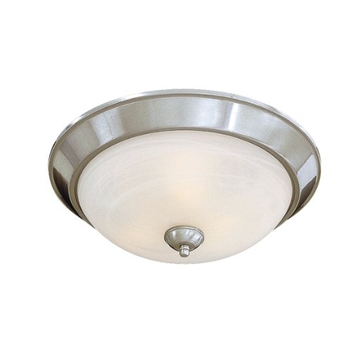 Minka Lavery 892-84, Round Round Glass Flush Mount Lighting, 2 Light, 120 Total Watts, Nickel