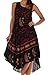 Sakkas Women's Batik Moon and Stars Caftan Tank Dress