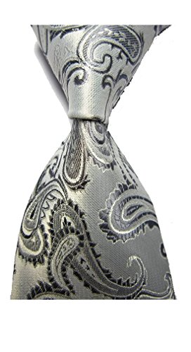 New Gray Paisley JACQUARD WOVEN Men's Tie Necktie2011