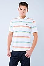 Short Sleeve Multi-color Wide Spaced Stripe Polo