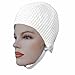 White Textured Latex Rubber Swim Cap with Strap White