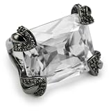 nOir Midnight Ice Rectangle Cubic Zirconia Sto