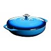 Lodge Color EC3CC33 Enameled Cast Iron Covered Casserole, Caribbean Blue, 3-Quart