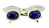 Ladies 0.11ct Diamond and 2.26 Blue Sapphire Sunglasses Pendant