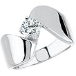 14K White Gold Diamond Engagement Ring - 0.50 Ct.