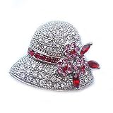 Platinum-Plated Swarovski Crystal Hat Design Brooch/Pin