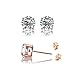 FANTOM Rose Gold Solid Silver Stud Earrings for Women - Four Prong Round Stud Earrings