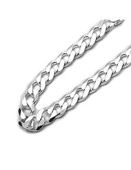 7mm Nickel Free Italian Sterling Silver Chain Necklaces Curb 180 Gauge Chain ( Available Length 18"~30")
