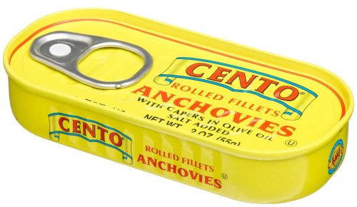Cento Rolled Anchovies with Capers in Olive Oil, 2-Ounce Tins (Pack of 25) by Cento