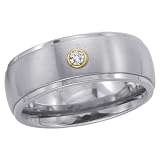 Titanium 0.03 ct GH Diamond Ring Sz 10.5