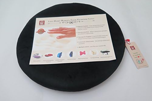 Love Home Comfortable High Quality Memory Foam Round Shape Seat Cushion/seat Pad/chair Pad/ Chair Cushion/ Office Cushion/car Cushion/stool Cushion with Velvet Cover (Black)--16.5''*16.5''*2''