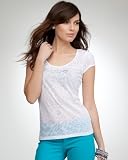 bebe Logo Leopard Cap Sleeve Tee