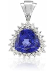 18K White Gold Tanzanite and Diamond Pendant -- LIFETIME WARRANTY