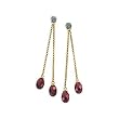 14K Yellow Gold Briolette Brazilian Garnet and Diamond Earrings