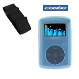 Durable Flexible Soft Baby Blue Silicone Skin Case + Adjustable Sports Armband For SanDisk Sansa Clip