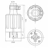 アメリカン電機 プラグ 引掛形 60A 接地形3P 250V 黒 4622R