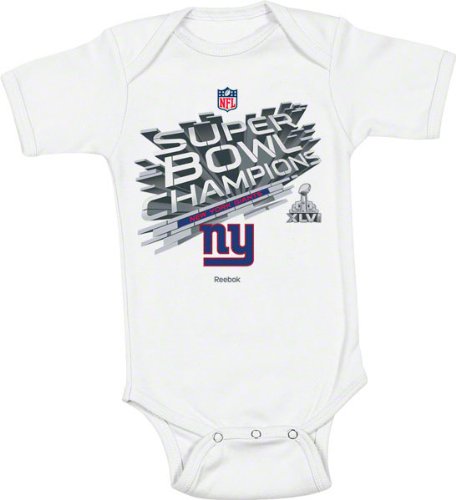 New York Giants Infant White Reebok NFL Super Bowl XLVI Champions Locker Room Creeper