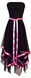 Strapless Fairy Mesh Formal Gown Holiday Dress Ribbon Trim