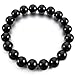 Men,Women's 10mm 12mm Bracelet Link Wrist Energy Stone Agate Onyx Gemstone Black Buddha Mala Beads