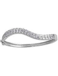 Sterling Silver CZ Bangle Bracelet Dimension 60mm(2.4")