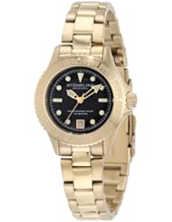 Stuhrling Original Womens 1162.123369 Nautical Regatta Sailor Swiss Made Quartz Divers Date Gold Tone Watch