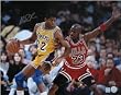 Magic Johnson Signed 8X10 Photo - Vs. Michael Jordan 2