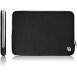 Case Star&reg; Neoprene Laptop Notebook Ultrabook Sleeve Case for Macbook 17-Inch A1297 and Other Most Brands' 17-Inch Laptop - HP Dell Toshiba ASUS Sony Lenovo Samsung (Black Color With Grey Zipper)