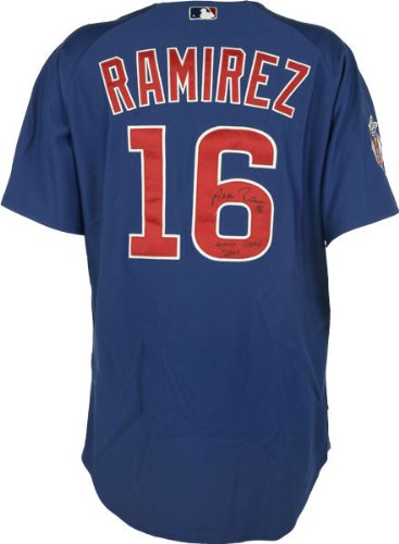 Aramis Ramirez Chicago Cubs Autographed Game Used 2004 Blue Majestic Jersey with Game Used 2004 Inscription