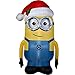 Gemmy Airblown Inflatable Dave the Minion Wearing a Santa Hat - Holiday Yard Decorations, 5-foot Tall