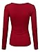 DOUBLJU Sexy Deep V-Neck Henley T-Shirt for Women with Plus Size