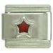 Jewelry : Silver Star Red Italian Charms Bracelet Link