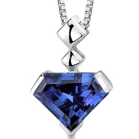 Superman Cut 6.25 carats Alexandrite Sterling Silver Pendant with 18 inch Silver Necklace and Free Shipping