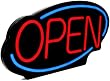 VPC Image Solutions Large Super Bright Oval LED Open Sign, Red and Blue, 32 x 2 x 17 Inches (WEB1000131B)