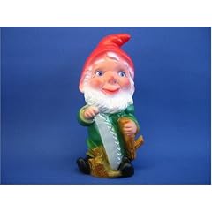 Gartenfigur Zwerge mit S�ge H 20 cm