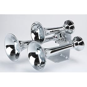 Crime Guard AH-300 3 trumpet chrome air horn kit