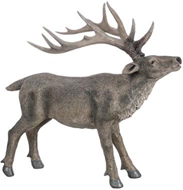 Elk with Head Raised 22 x 22 inch Resin Stone Christmas Figurine Statue