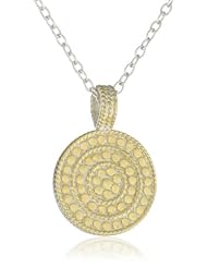Anna Beck Designs "Gili" 18k Gold-Plated Reversible Circle of Life Charity Necklace
