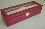 EXTRAGROSSE rote 6er UHRENBOX mit Glas
