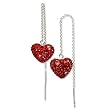 SilberDream scintillement bijoux - boucle d'oreilles coeur en argent 925 avec des cristaux Swarovski rouge - GSO211R