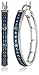 Amazon Collection Sterling Silver Blue Diamond Hoop Earrings