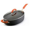 Rachael Ray 5-Quart Hard-Anodized Orange Oval Saut&eacute;&nbsp;Pan with Helper&nbsp;Handle