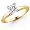 18k Yellow Gold 1/2 Carat Princess Cut Solitaire Diamond Ring - (G-H;SI1-2) Size 5